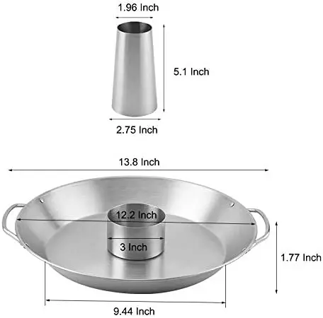 Beer Can Chicken Holder Stainless Steel  BBQ Grill Roaster Cooker Stand Vertical Grilling Accessories Rack Round Pan