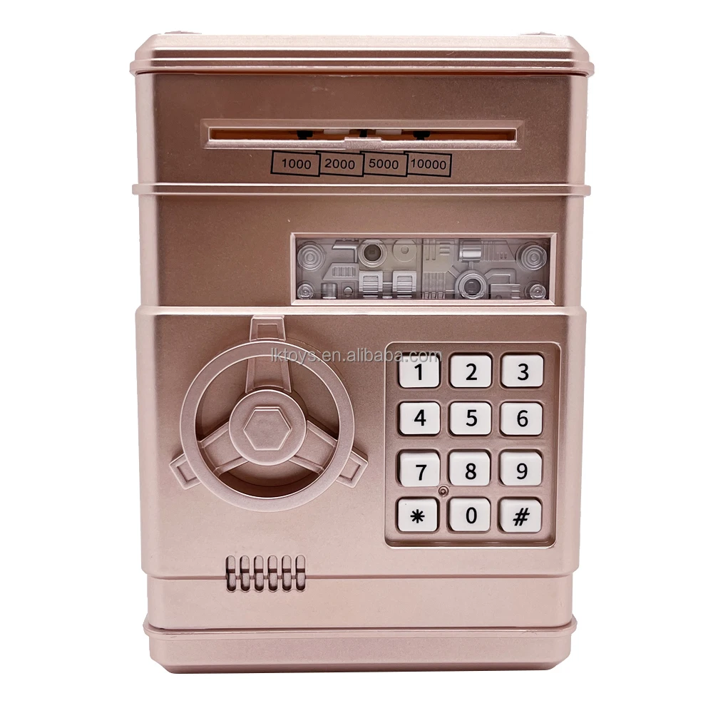 Lucky Toys Money Box Bank Electronic Mini ATM for Kids Baby Toy Safe Coin Banks Money Saving Box Password Code Lock for Children