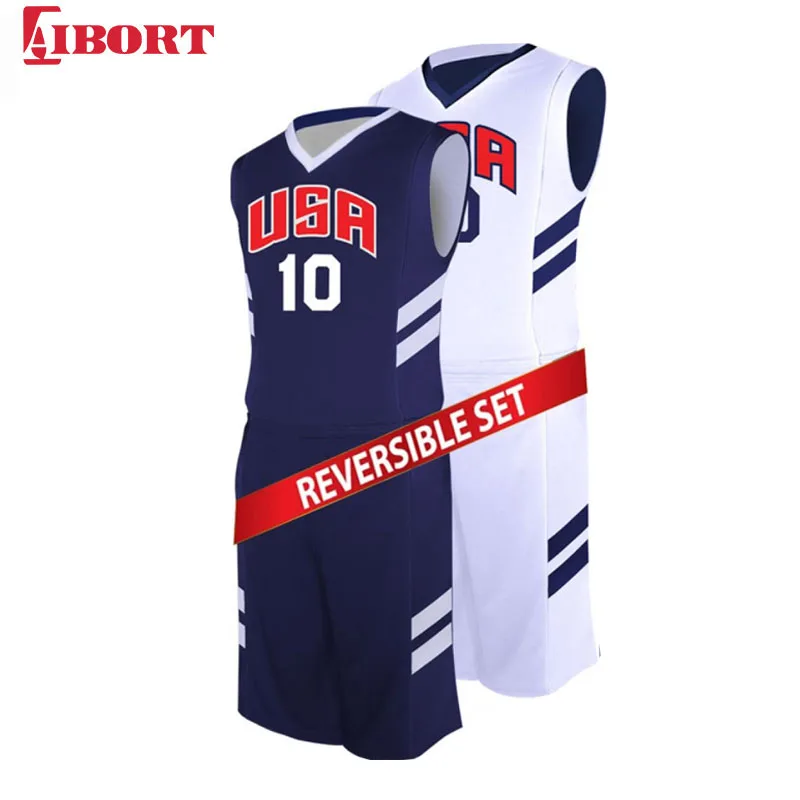 Mesh navy blue reversible design double side boy basketball jerseys and shorts