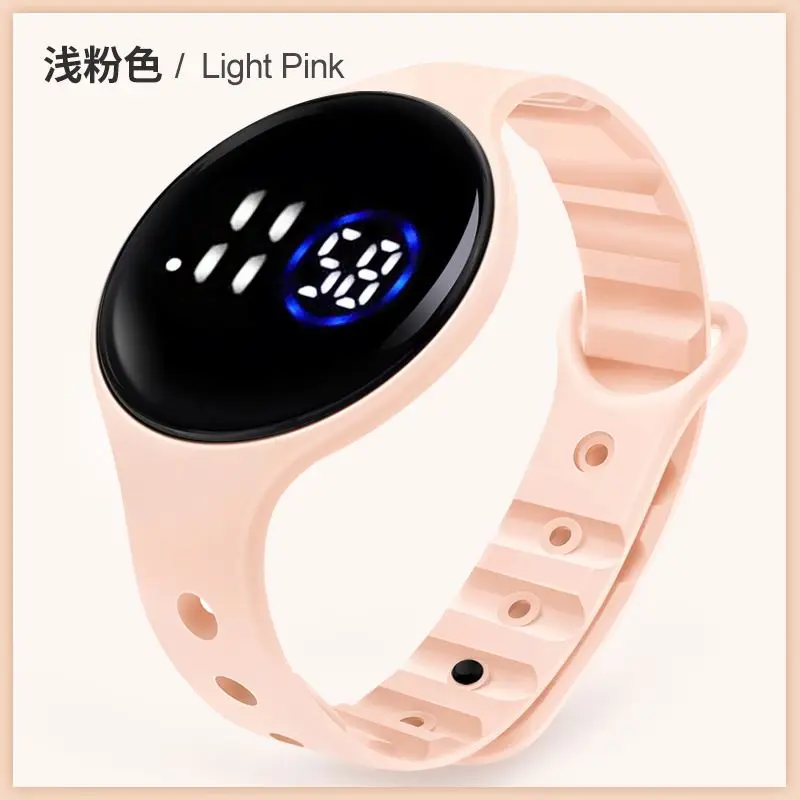 LED Wrist digital Watch Funny Watch Ultra-thin round touch waterproof student electronic watch for kids