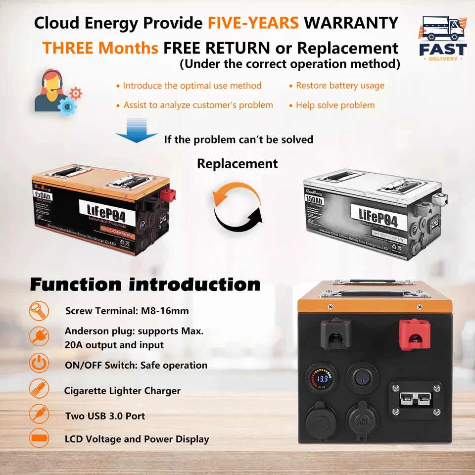 12v lipo battery Solar energy storage LiFePO4 Battery Pack OEM 1800W 12V150ah  12V 150a 12V 150ah  12v deep cycle lipo4 12v lfp