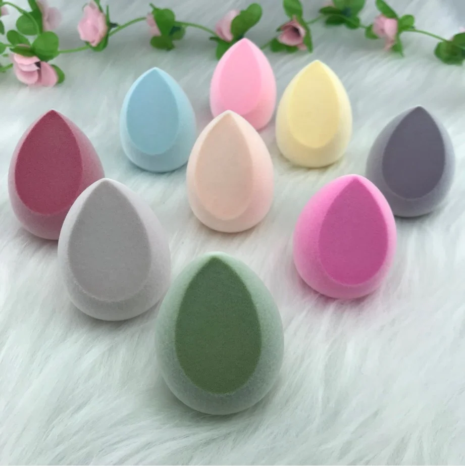 
low quantity Custom laser logo latex free super soft velour/velvet microfiber makeup sponge for women makeup 