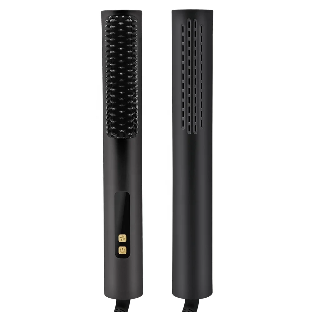 Hair Comb Custom Logo White Black Cold Wind Hair Straightener Comb Private Label Electric Ceramic Hair Brush