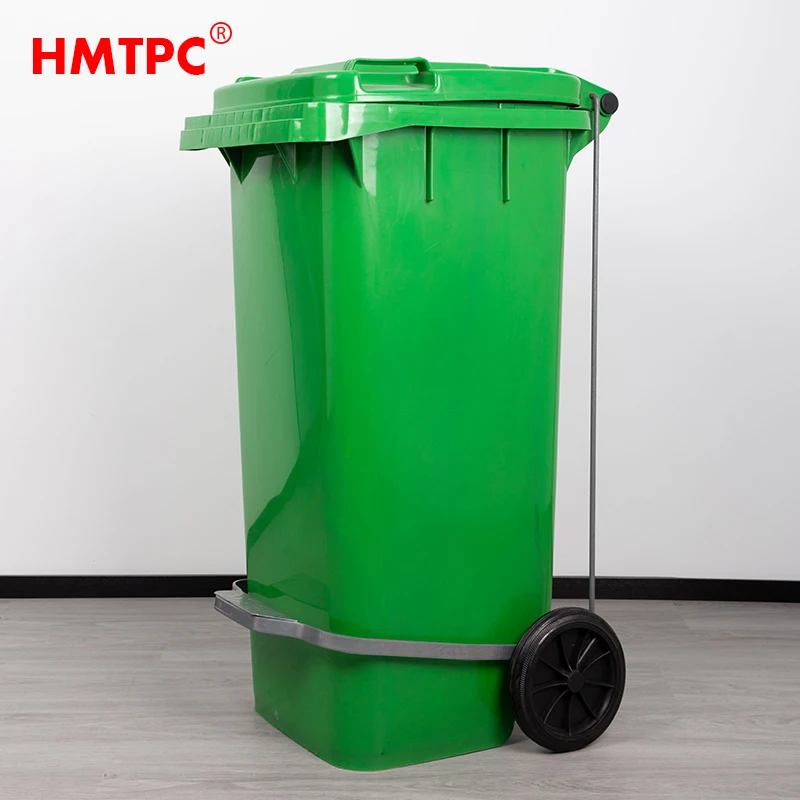 120L High Quality HDPE Outdoor With Big Pedal Easy to Install Bulk Packed Storage Plastic Garbage Container Bin Waste Bin