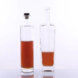 Label Panel Big Spirits Container 1 litre 1000ml Liquor Classic T-cork Finish Round Empty esd Alcohol Glass 1l Alcohol Bottle