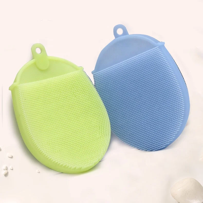 Renewable Hot Sale Soft Massage Exfoliating Baby Silicone Body Bath Brush Scrub Glove