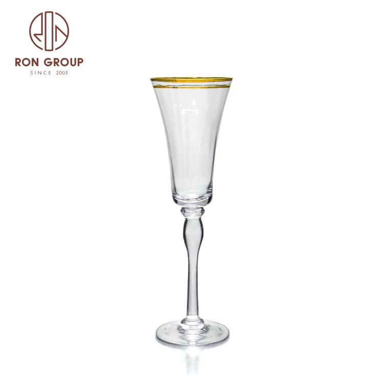 Hot Sale New Design Cheap Lead Free Gold Rim Silver Vintage Unique Long Stem Red Wine Glass Cups for Wedding Gift Party Banquet