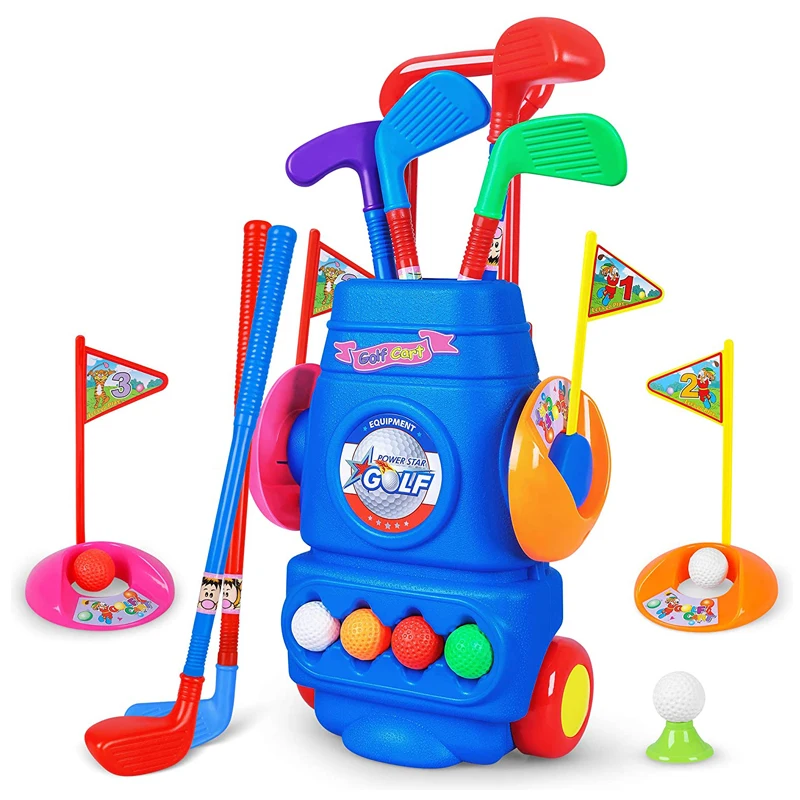 Amazon Hot Sale Juguetes Toys Outdoor for Toddler Golf Ball Game Play Set Sports Toys Kids Golf Club Set