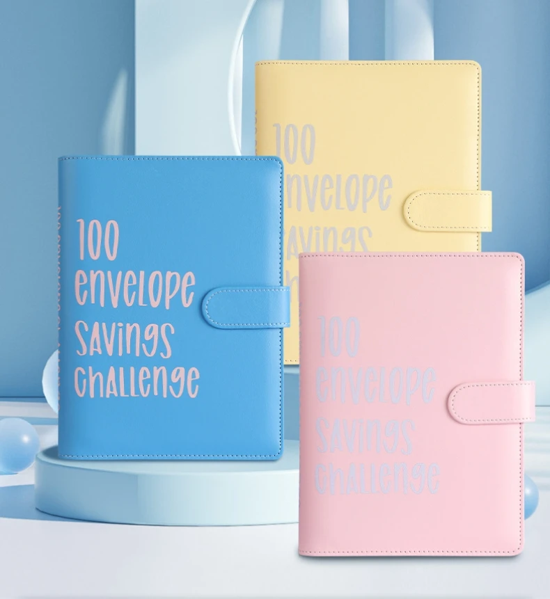 CAGIE A5 leather notebook 100 days saving money challenge budget binder with envelopes A5 notebooks