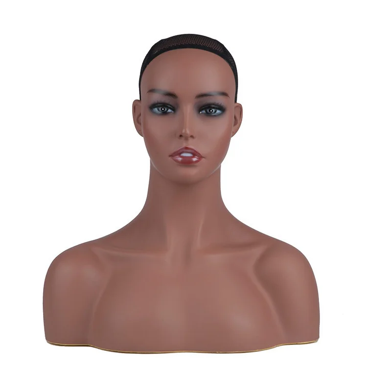 Женский манекен с подставкой для париков витрина на верхней части тела из ПВХ голова-манекен
