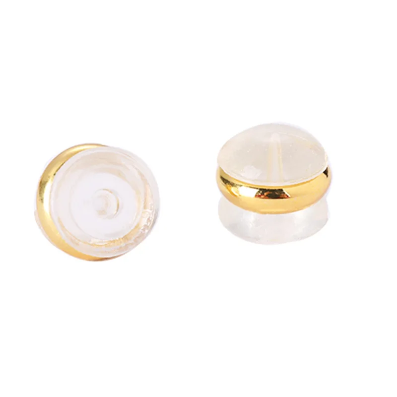 100 Soft silicone earring back stud Silver and gold belt rubber earring back Replacement allergy-safe plastic earring back
