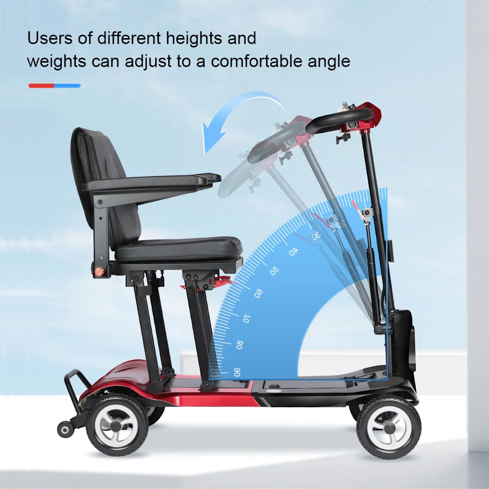 Magnesium 15Kg Lightweight Brushless Motor Mobility Scooters Seniors Disabled Long Range Electric 4 wheel Mobility Scooter