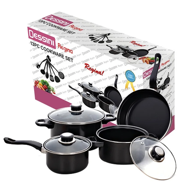 
Best Sales 13-piece cheap kitchen housewares iron non stick Induction Handles Pan Unique Cooking Pots Cookware sets 