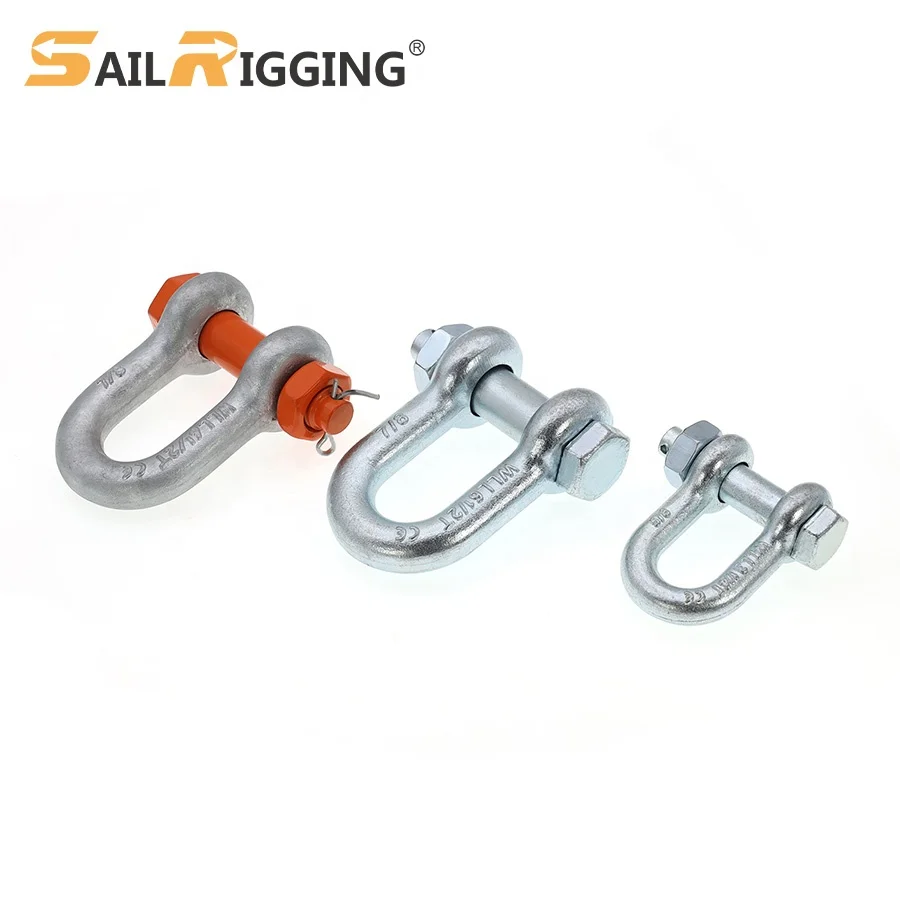 Us Type Heavy Duty G2150 Drop Forged Hot Dip Galvanized Marine Screw Pin Anchor Safety Dee Shackle With Bolt And Nut Pin