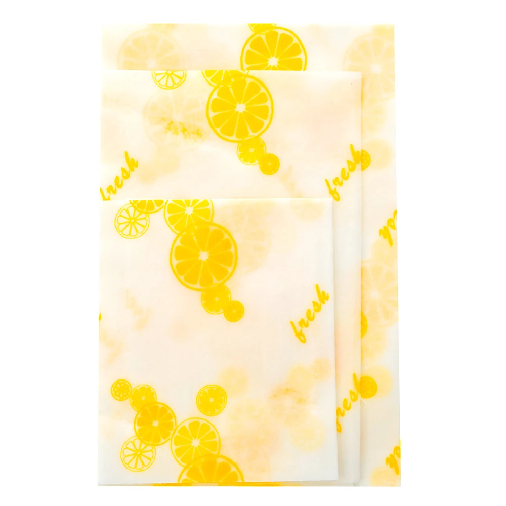 3 packed Eco-friendly sustainable washable cotton fruit and vegetable reusable pure organic beeswax wrap