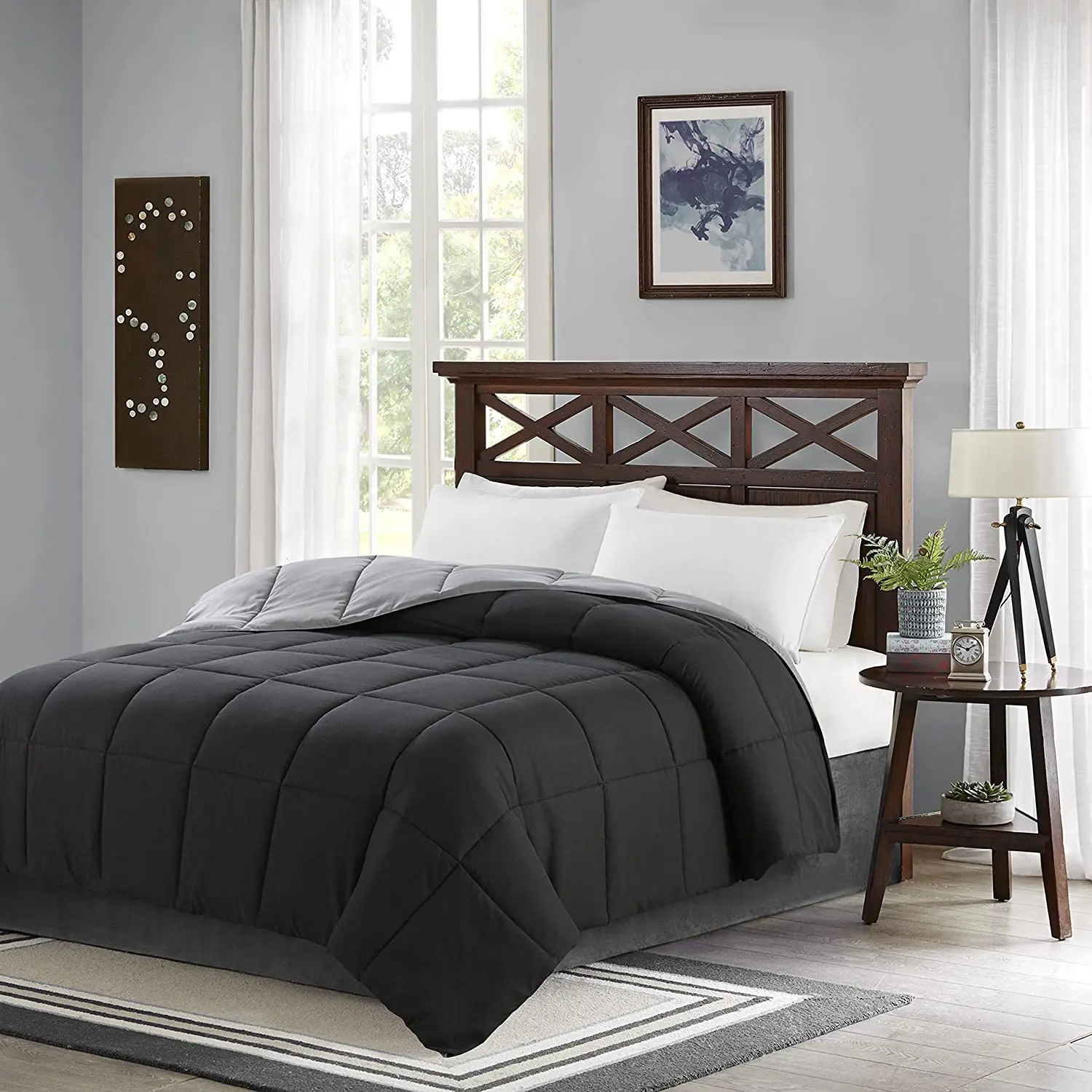 Duvet,Hotel Quilt,Polyester Blanket Black Thin Duvet Summer Quilt for Home Hotel