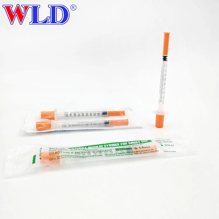medical disposable insulin syringe with needle from manufacturer