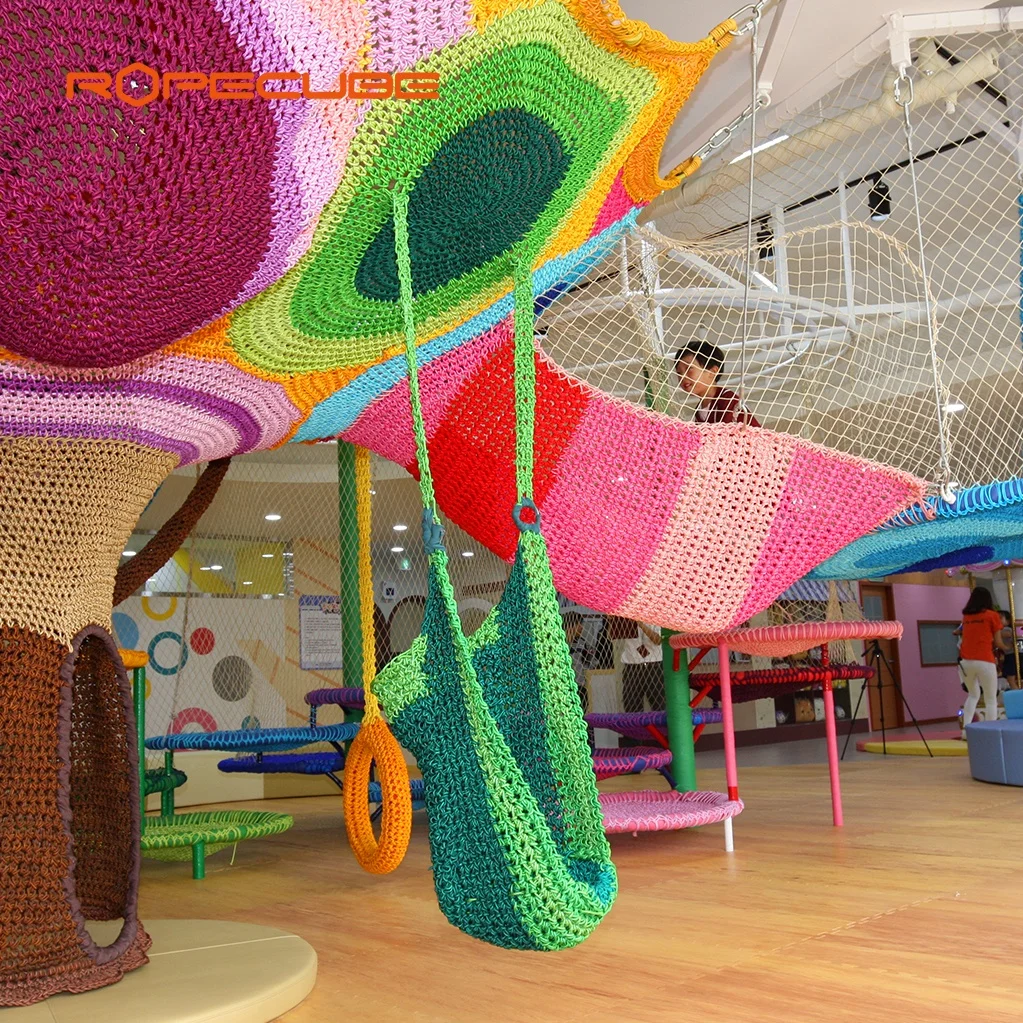 China manufacture kids Indoor playground equipment for climbing rope net tree playground