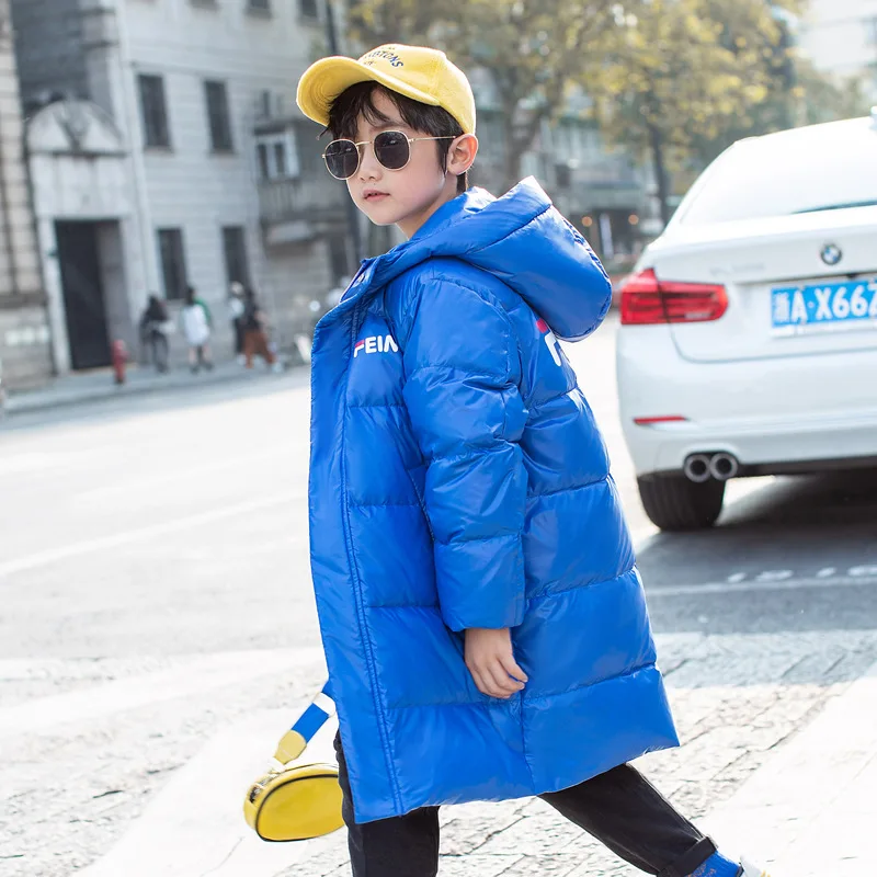 Children Down Coat Hooded Kid Winter Jacket Long Style Puffer Jacket