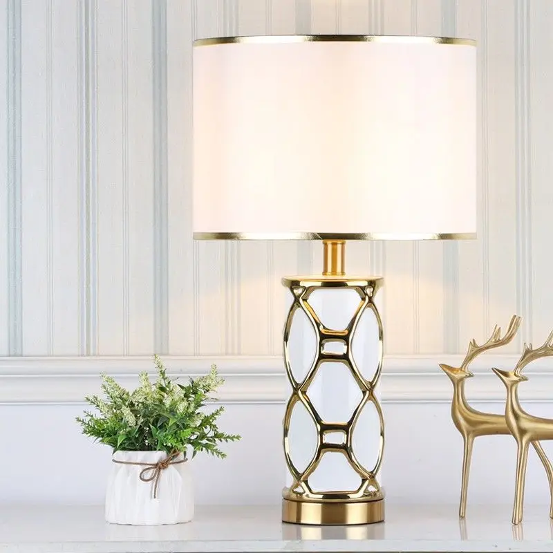 Modern Simple Ceramic Fashion Bedside Black Table Light LED Lighting Home Decorative Desk Lamp E27