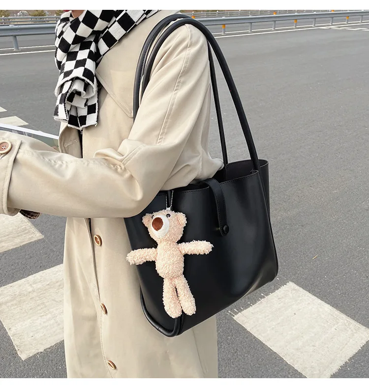 High Grade Textured Fashion Large Capacity All Matched Single Shoulder Daily Tote Bag Purse for Lady