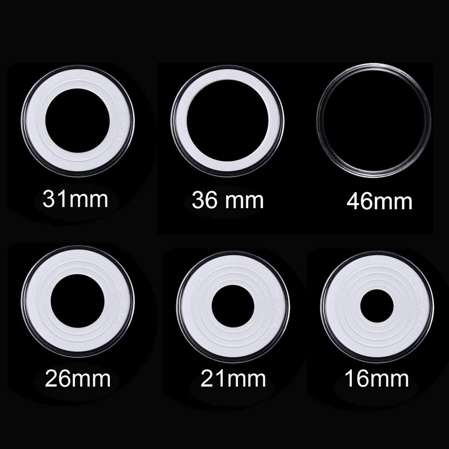46 mm High Transparency Durable Plastic Thickened Coins Protectors Air-tight Coin Capsule with Inner Foam Gaskets