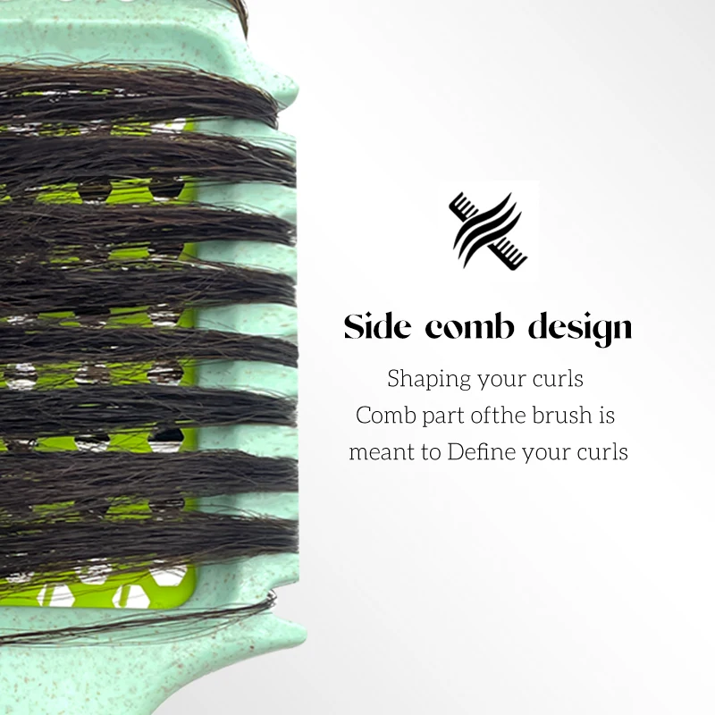 Custom3 In 1 Detangling Parting Curly Hair Defining Hairbrush Anti Static Curl Define Styling Brush For Curly Hair