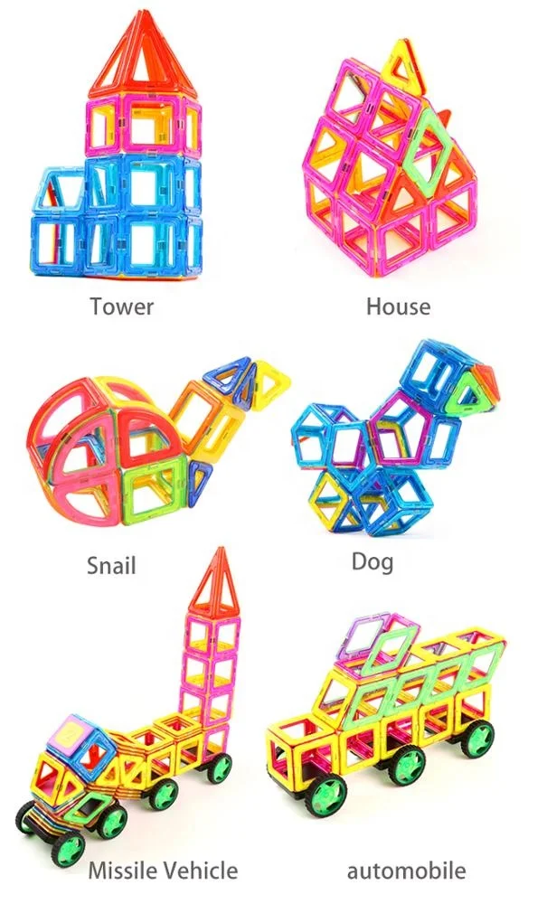 68 136pcs/set diy kids educational construction 3d magnet tiles building blocks toys sets