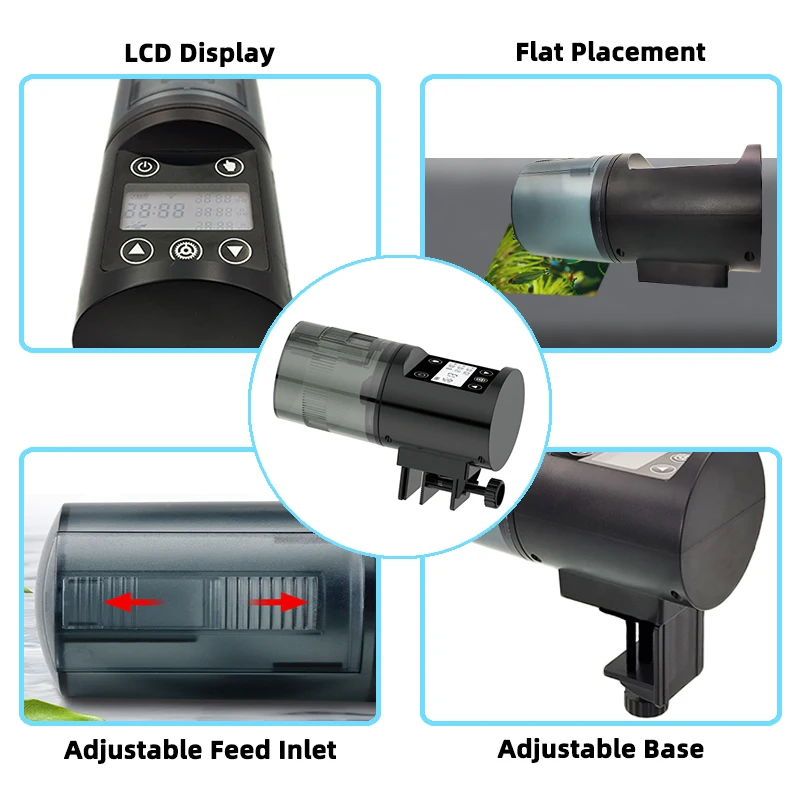 CHIYE Intelligent Timer Aquarium Smart Fish Feeder Digital Display Automatic Fish Feeder for Tank Feeding