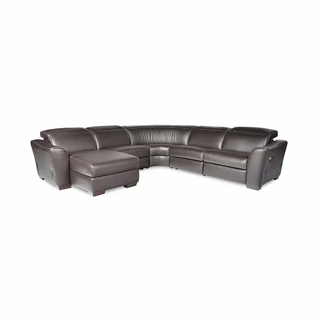 Black Color Simple Style Leather Corner Sectional Sofa Sofa Living Room sofa, L Shape,7 seaters Genuine Leather Couch