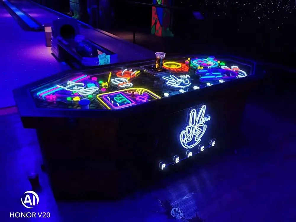 
led beer pong beer slap game table 
