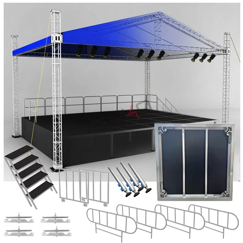 Cheap Customized 1.22*1.22m or 1.22*2.44m Folding Mobile Portable Event Platform for concert portable stage field events