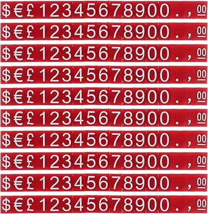 Adjustable Red Cube Display Stand with Number Letter Prices Tag 10-Piece Set for Jewelry Store Counter Top Logo Sticker Included