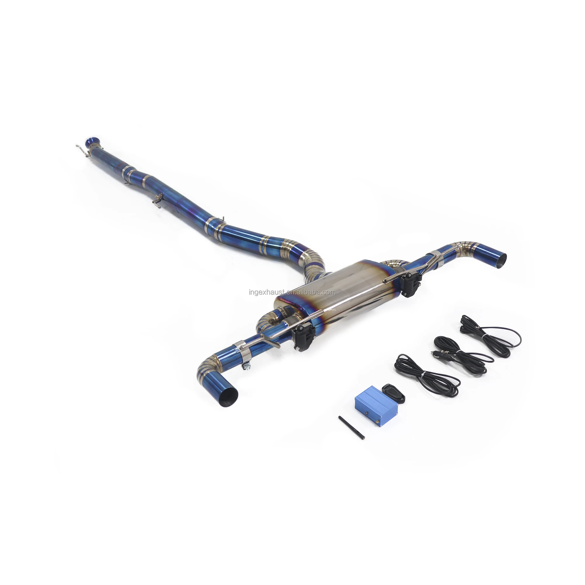 ING Titanium Alloy Exhaust Catback For Mercedes Benz A Series A45S AMG W177 2017+ 2.0T With Muffler Valve Pipes Exhaust Pipes