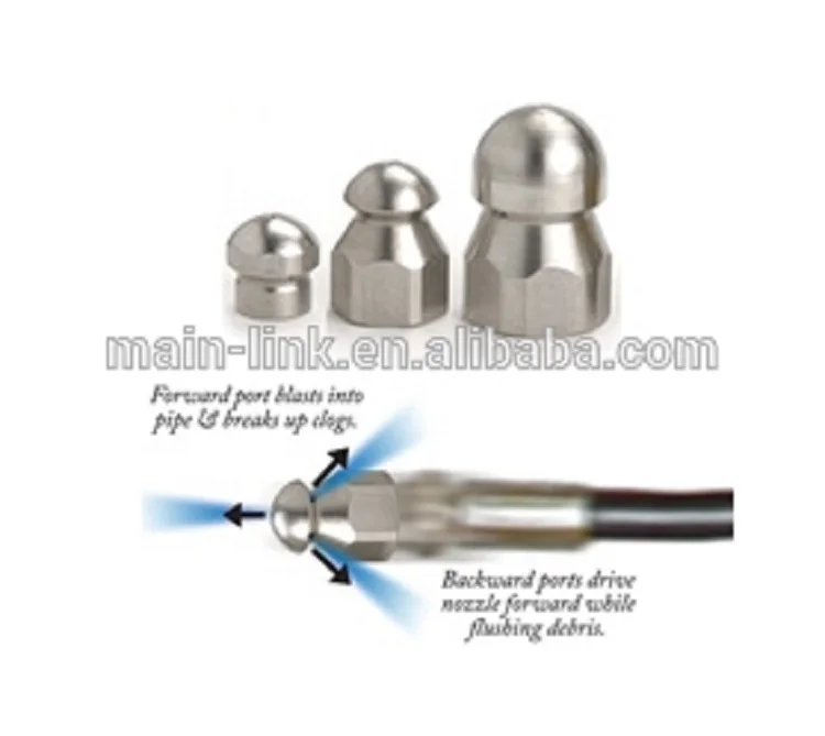 Stainless Steel pipe cleaning nozzle for garden hose