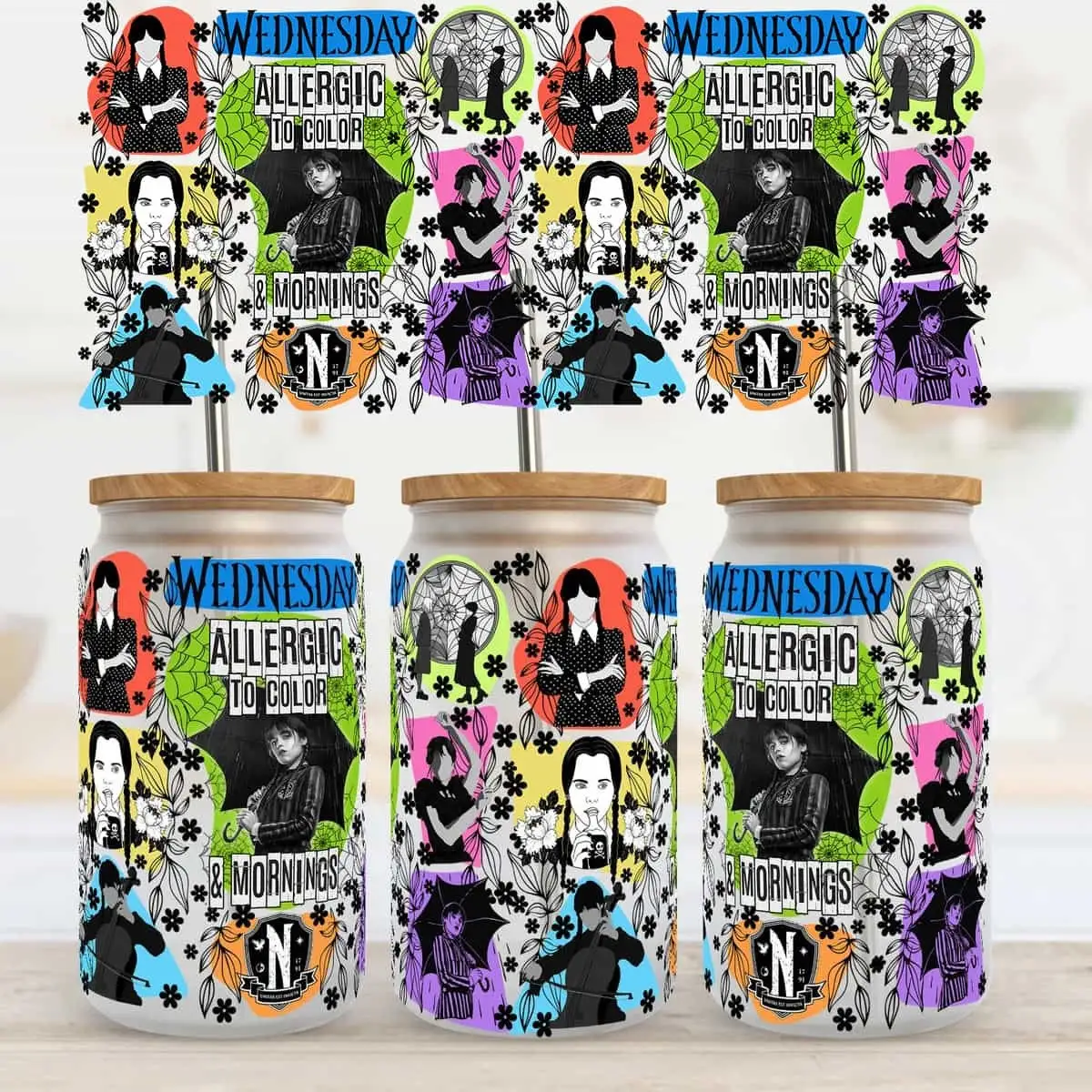 Wholesale Ready To Transfer UV DTF Cup Wraps Custom Wraps for 16oz Libbey Glass 24oz Cold Cups