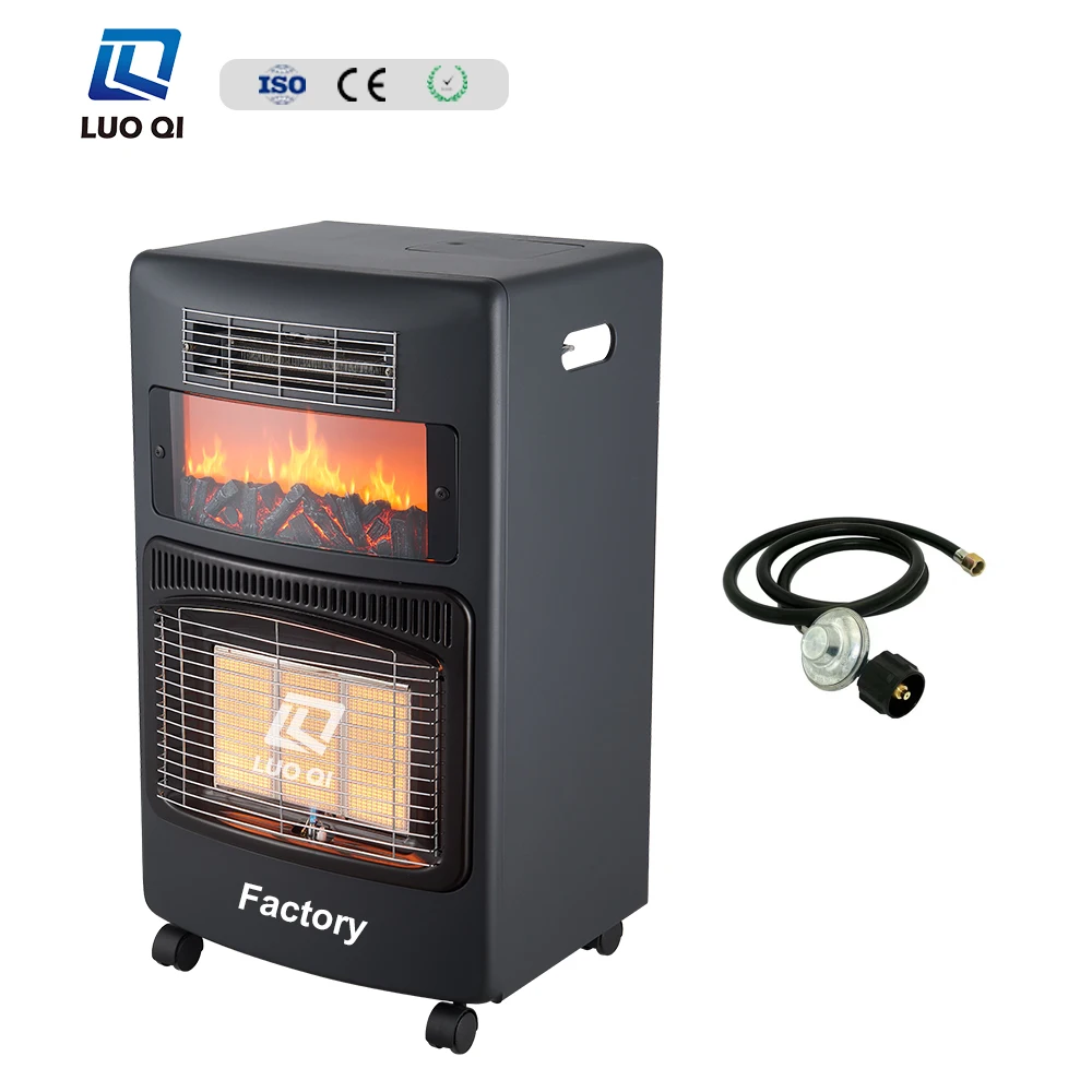 High quality  easily cleaned natural  mobile gas space electric heater Anti-tipping protection device gas heater