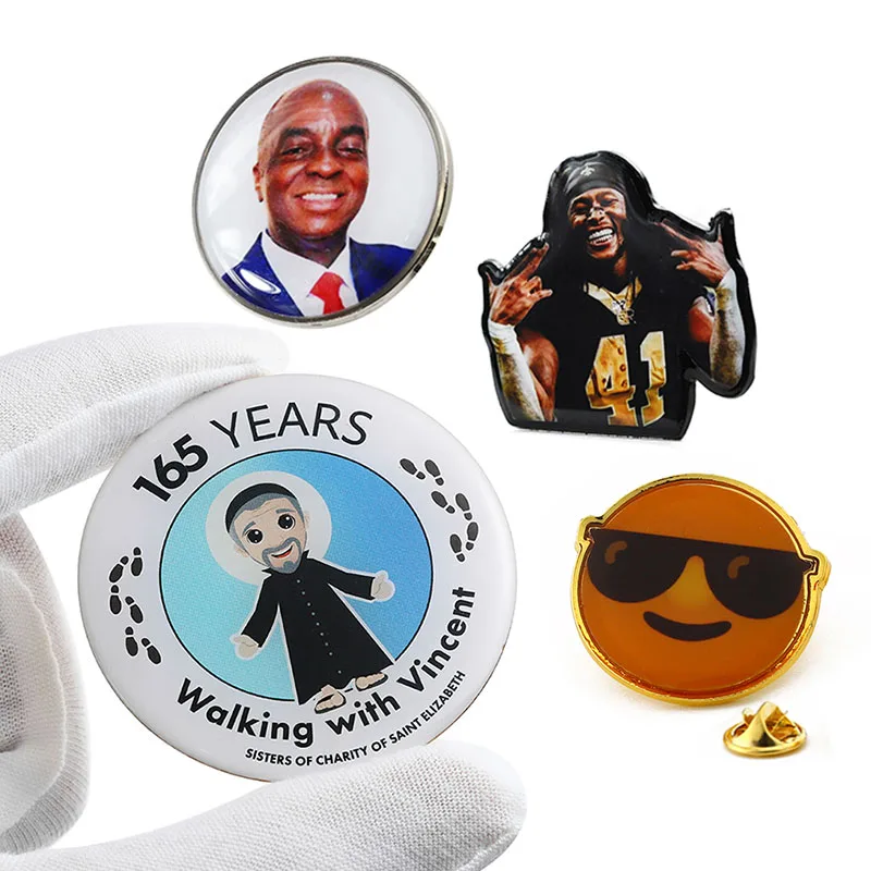 Wholesale Lapel Pin Custom Logo Letter Character Domed Resin Epoxy Badge Metal Zinc Alloy 2d 3D Epoxy Pins for Caps or Clothes