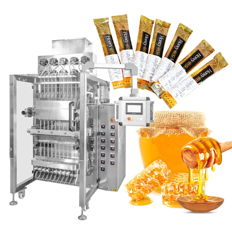 High Capacity 304 stainless steel Multi Lane Liquid Sauce Honey Stick Tomato Ketchup Sachet Filling and Packaging Machine