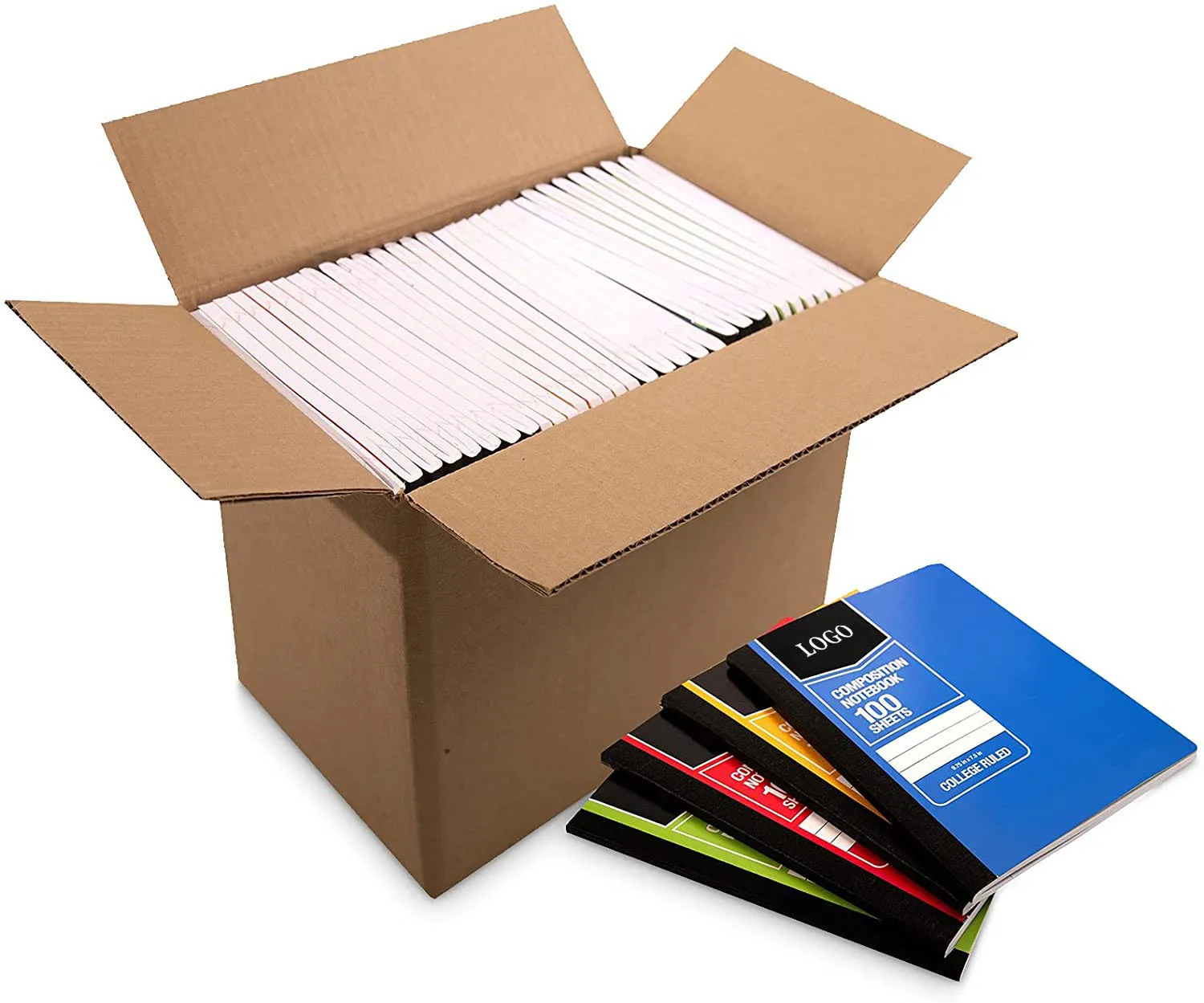 100 Sheet Assorted Marble Colors 4-Pack Basics College Ruled Composition Notebook