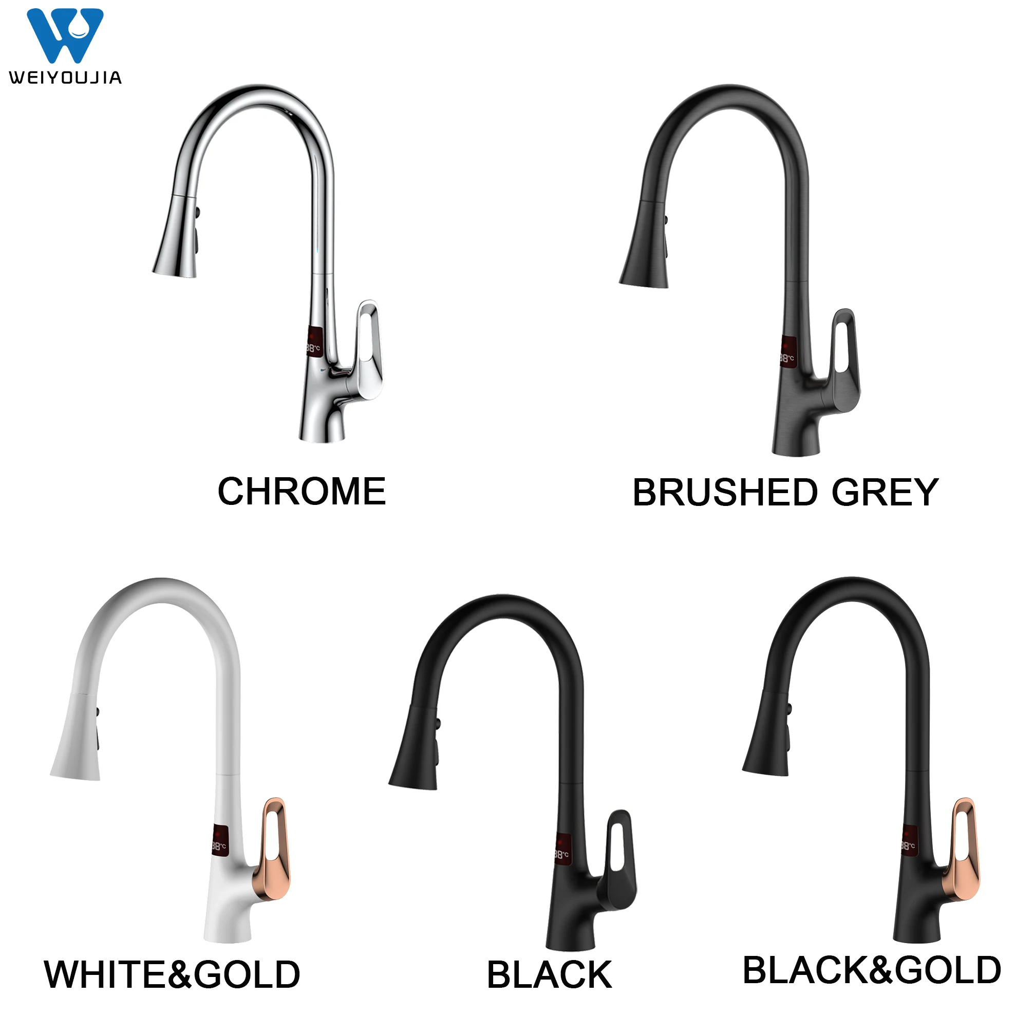 Hands-Free Single Handle Motion Sensor Smart Touchless Kitchen Faucet with Pull Down Sprayer