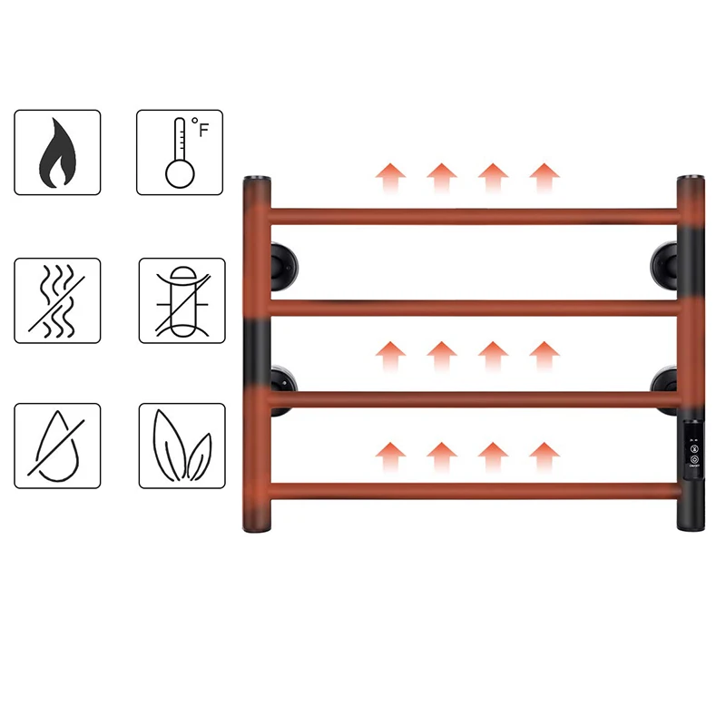 WEKIS Luxury Bathroom Stainless Steel Towel Warmer Electric Heated Towel Rail Wall Mounted Bathroom Towel Racks