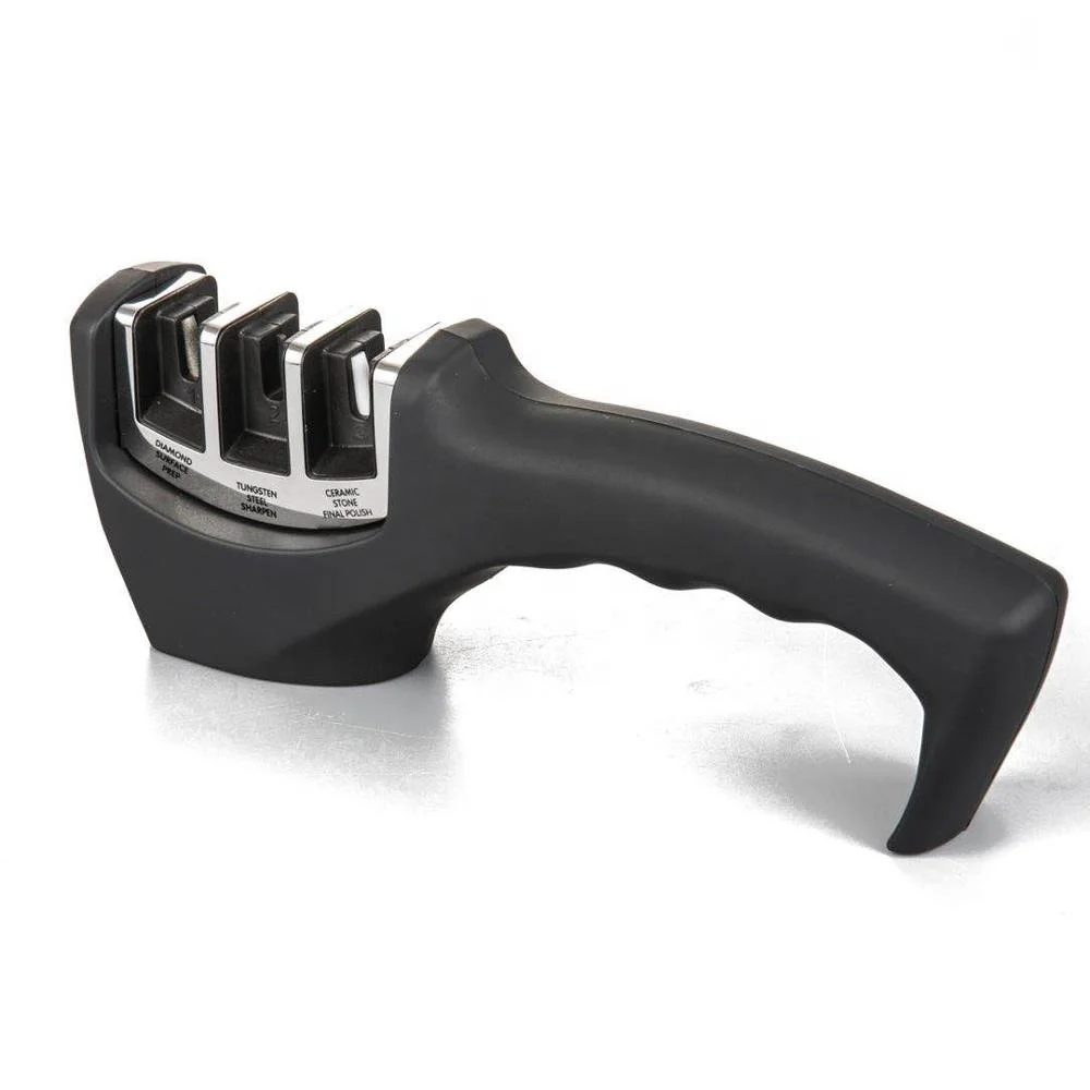 Высокое качество и хорошая почтовый ящик из нержавеющей стали многофункциональный с металлической ручной 3 ступени нож и ножницы точилка