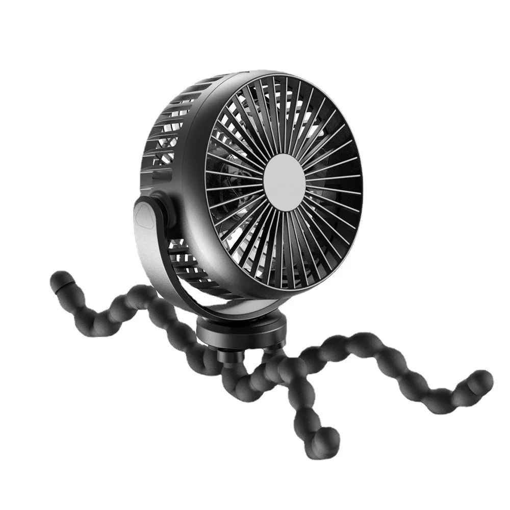 Flexible Tripod Clip Fan Rechargeable Portable Mini Usb Octopus Baby Stroller Fan With Power Bank