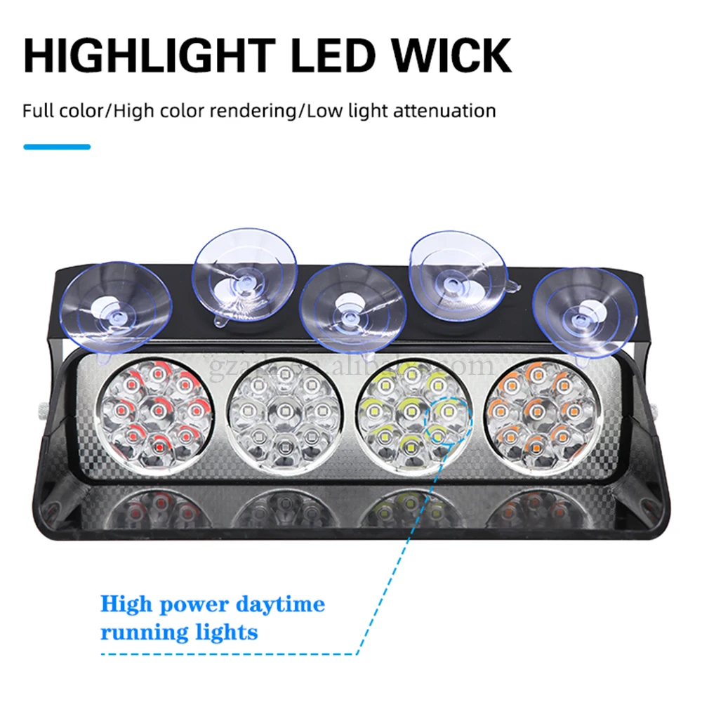 Car Styling 36 LED Strobe Light 12V Car Dashboard Emergency 18 Flashing Alert Flash Light Blue