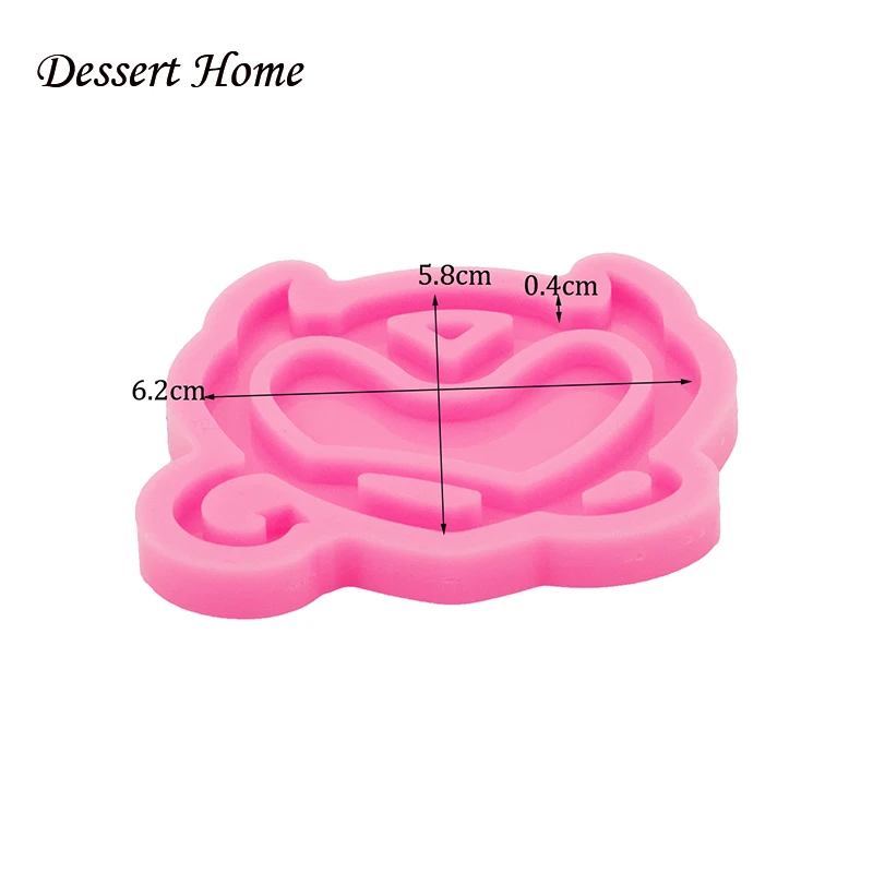 DY0633 Shiny Paisley Heart and Puzzle/Paw Keychain Silicone Mold Friendship Heart Mould Crafting Jewelry Epoxy Tools Resin Cake