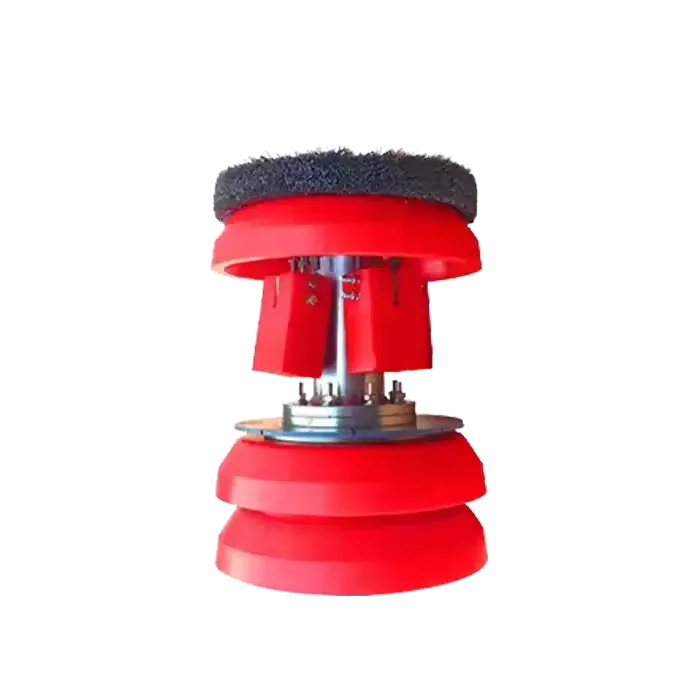 EMT Supplier Polyurethane 3 Cups Scraper Pig With Magnetic Brush Pig Cleaning System