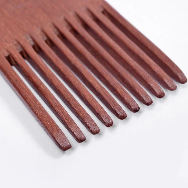Wholesale Professional Custom Logo Bamboo Wide Tooth Afro Pick Hair Grooming Wooden Comb For Men