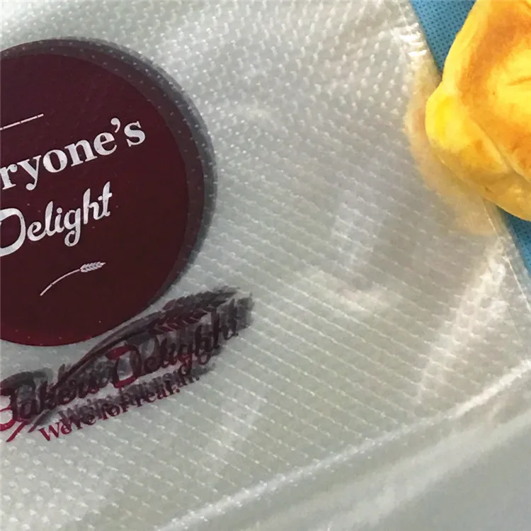 Plastic Packaging Micro Perforated Bag Christmas Gift Candy Cake Packing Bag With Paper Tray Plastic Bag