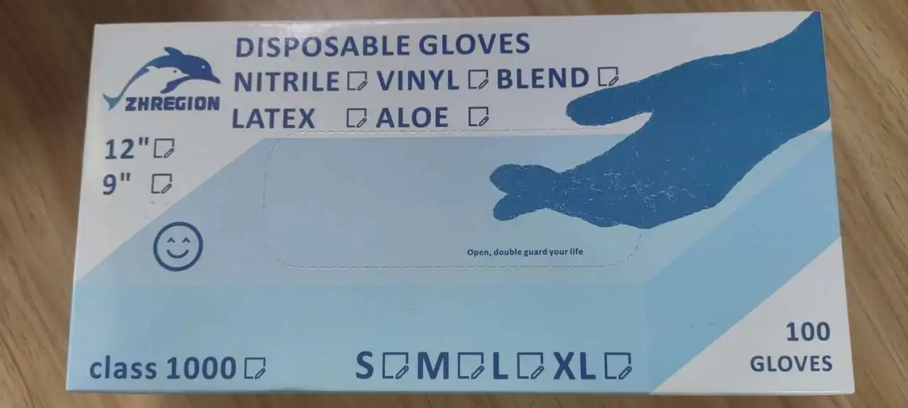 Blue Color Disposable plastic gloves